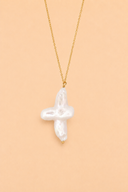 Fina Pearl Cross Necklace
